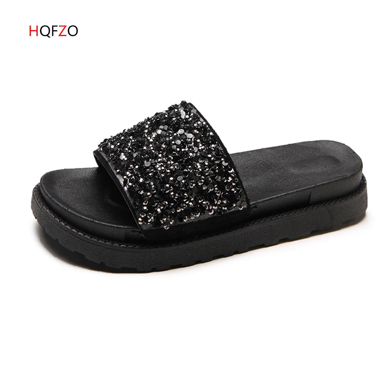 

HQFZO Terlik Summer Ladies Casual Bling shoes woman 2018 Slides shoes Outside slippers Female Footwear Woman Sandals Flip Flops