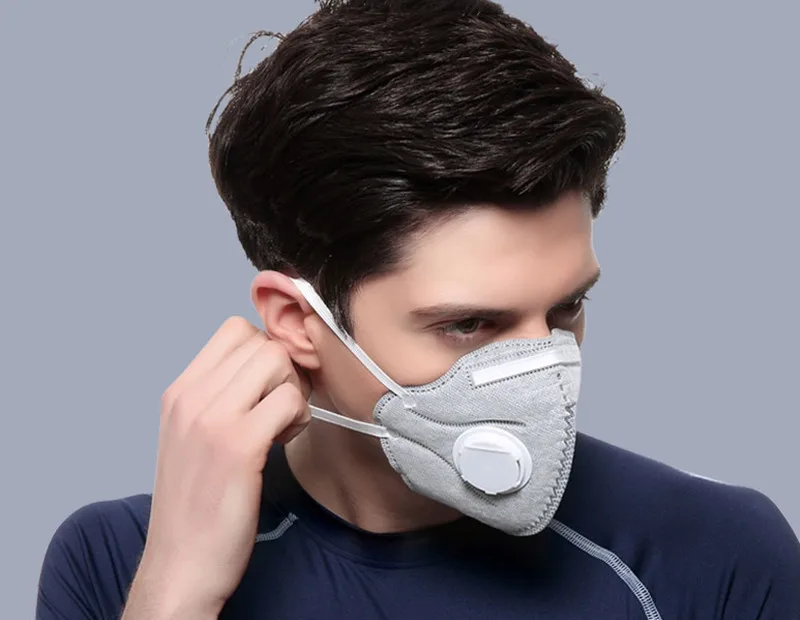 5 шт./упак. нетканые маска для полости рта Anti-PM2.5 маски для лица промышленные пыле активированный уголь дыхательная маска с клапаном для здравоохранения