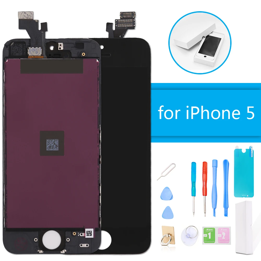 

Luxury Suit LCD Display for iPhone 5 Touch Screen Replacement for iPhone 5 5G LCD Digitizer Assembly With Repair Tools and Gifts