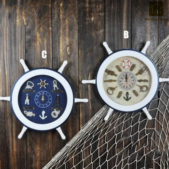 

Mediterranean Style Woody Decorative Wall Clock Shabby Chic Clock Zegar Vintage Home Decor Wekkerradio Wall Watch Modern WKP049