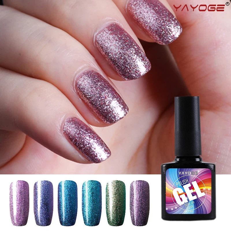 

YAYOGE Elegant 10ml metallic holographic Nail Gel Polish 12 Color UV LED Colored Varnish Long Lasting Lacquer Soak off Manicure