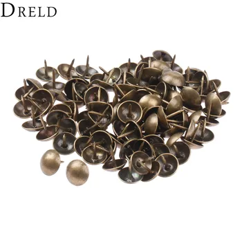 

DRELD 100Pcs 11x11mm Upholstery Nail Jewelry Gift Case Box Sofa Furniture Decorative Tack Stud Pushpin Doornail Antique Hardware
