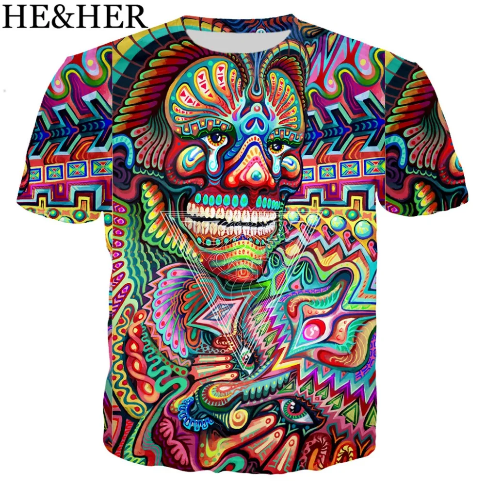 Colorful Trippy cool cute men shirts 3D printed tee shirt funny fashion ...