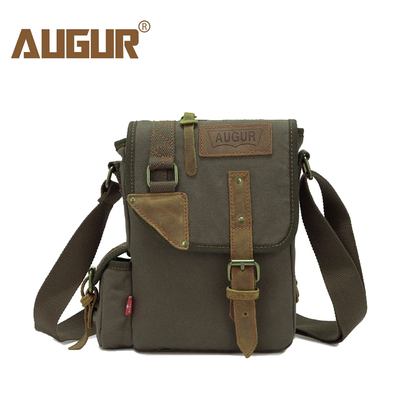 

AUGUR Brand Vintage Military Men Messenger Bag Multifunction Canvas Single Mini Shoulder Bags Small Flap Male Crossbody Bag