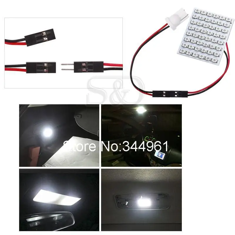 Бесплатная DHL 48 SMD Синяя светодиодная панель для автомобиля T10 BA9S купольная