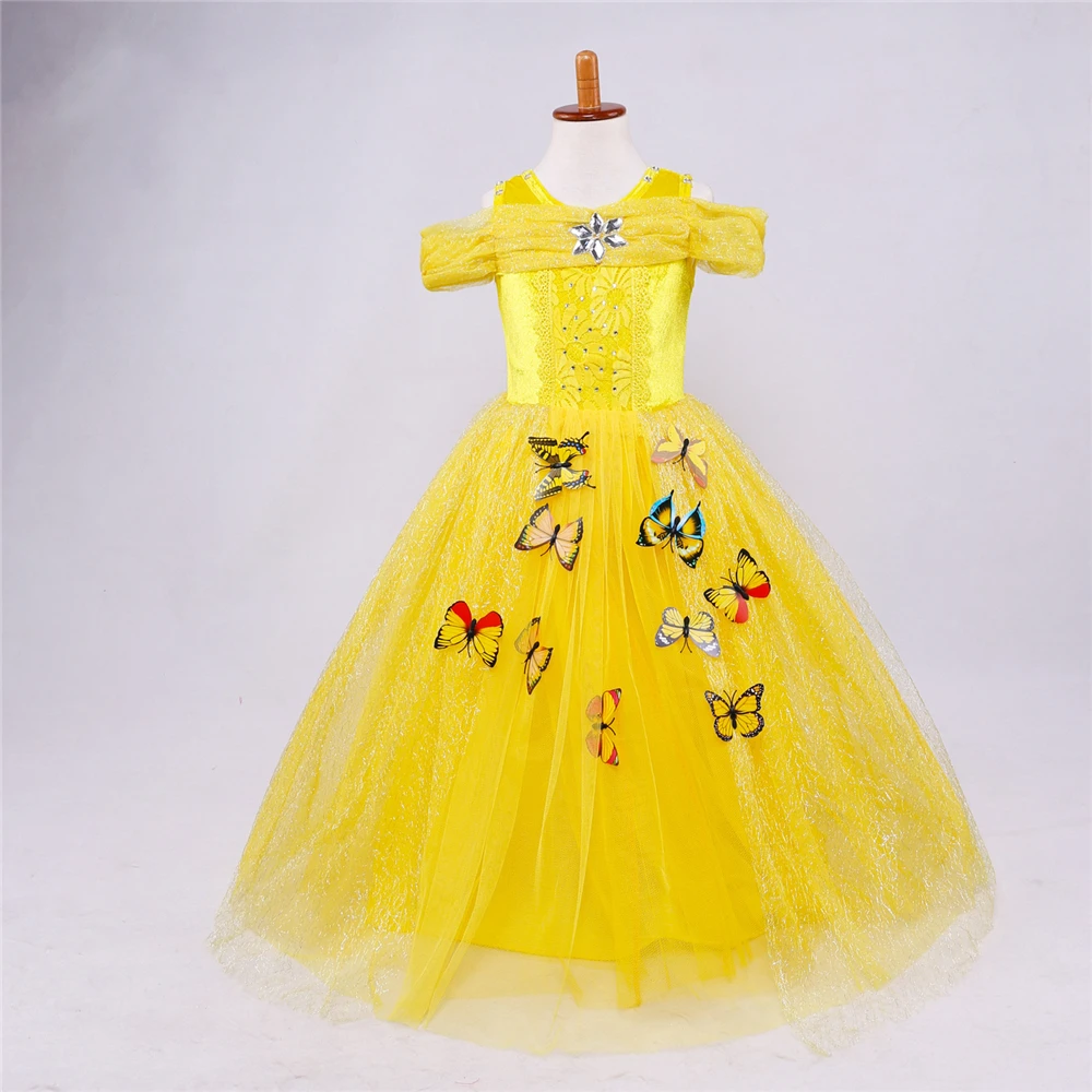 Yeedison Cute Butterfly Girls Dress Summer Kids Elsa Dresses For Girls Cotton Girl Party Princess Dress Cosplay Children Costume (22)