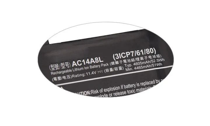 KingSener nuevo AC14A8L batería del ordenador portátil para Acer Aspire VN7-571 VN7-571G VN7-591 VN7-591G VN7-791G KT.0030G 001 11,4 V 4605 mAh - 4