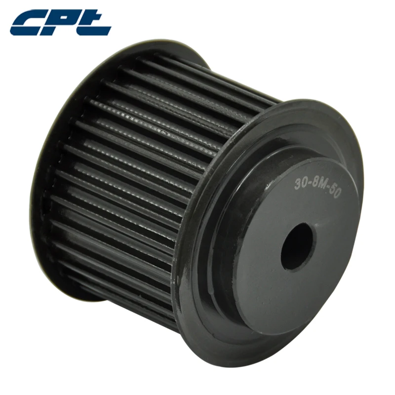 

CPT HTD 8M 30 tooth Timing Pulley, steel material, 8mm pitch, plain bore for 50 mm wide belts, 30-8M-50