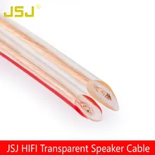 JSJ 20GA 100 Strands 2*0.4mm DIY HIFI OFC Transparent Loud Speaker Wire Cable for Home theater DJ System car stereo high end