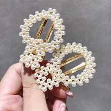 1 шт. милые жемчужные Геометрические Квадратные круглые прямоугольные заколки в форме сердца металлические золотые и Серебристые цветные пряди шпильки для девочек женщин