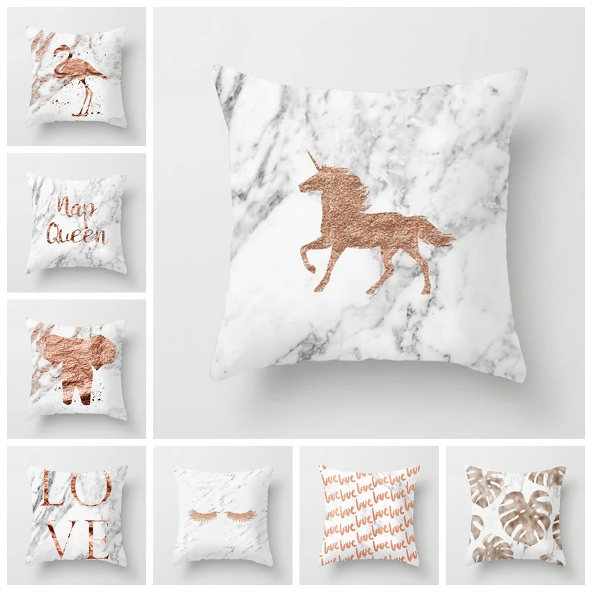 

ZENGIA Unicorn Lash Letters Pattern Rose Throw Pillow Cushion Cover For Car/Home Decor Decoration/Sofa Decorative Pillowcase