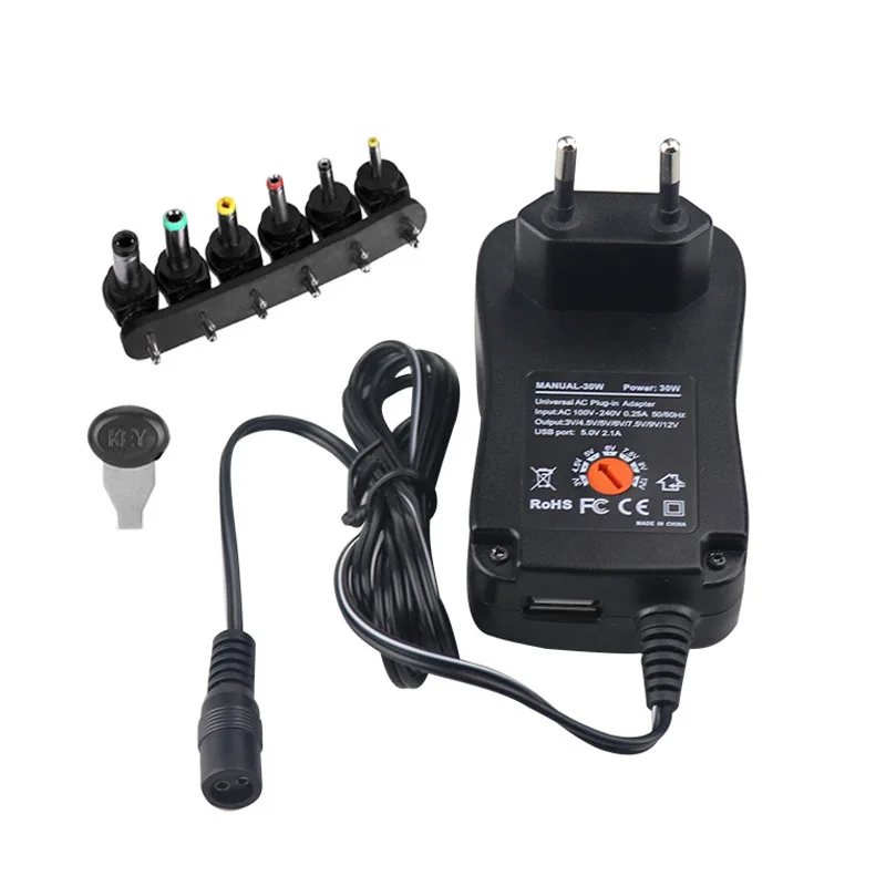 

3V 4.5V 5V 6V 7.5V 9V 12V 2A 2.5A AC DC Adaptor Adjustable Power Adapter Universal Charger Supply for led light strip lamp 30W