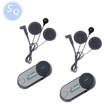 

small microphone 2pcs LCD Screen FM TCOMSC HIFI interphone helmet headset wireless motorcycle walkie talkie for full-face helmet