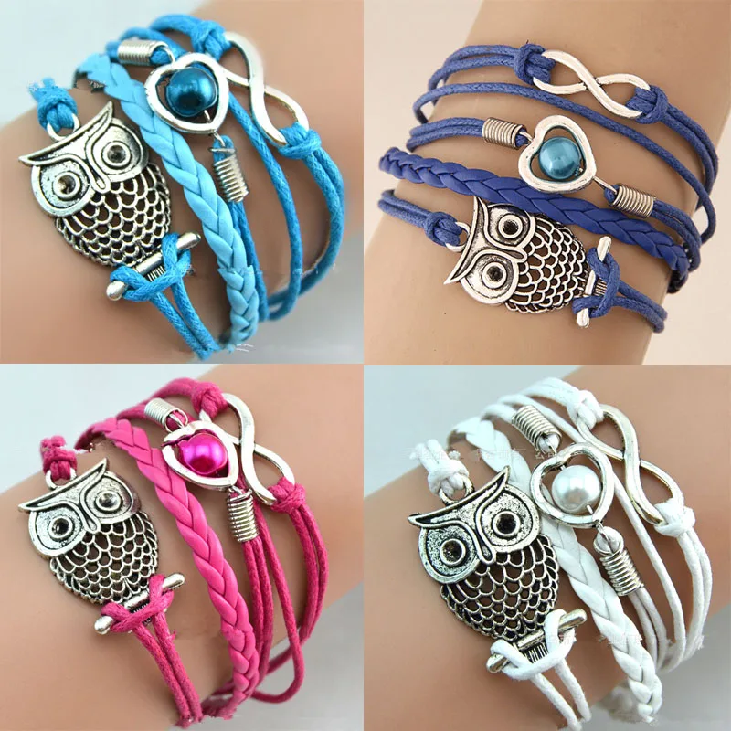 

LNRRABC New Women Infinity Friendship Multilayer Charm Leather Bracelets Charm Fashion Jewelry Accessories Gift pulseras mujer