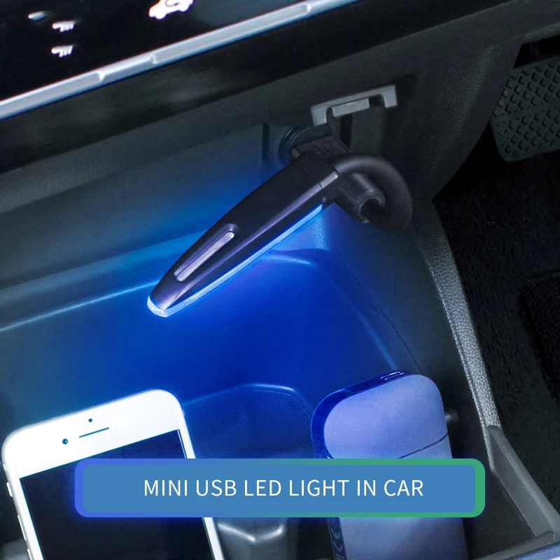 

Mini USB Blue LED Light Flexible Car Computer Lamp Laptop PC Desk Reading Power Bank Flashlight Car Charger Desk USB Lamp