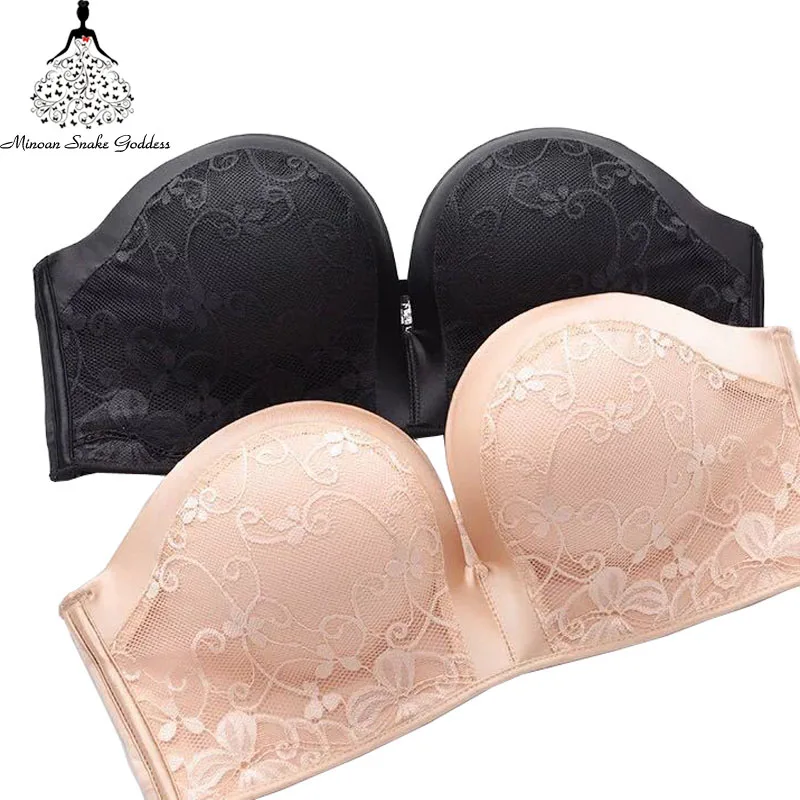 Бюстгальтер без бретелек сексуальный кружевной бюстгальтер Push Up Lace Bralet