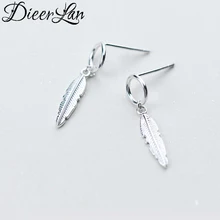 Новые поступления, 925 пробы серебряные серьги с перьями для женщин, модные ювелирные изделия из стерлингового серебра-ювелирные изделия