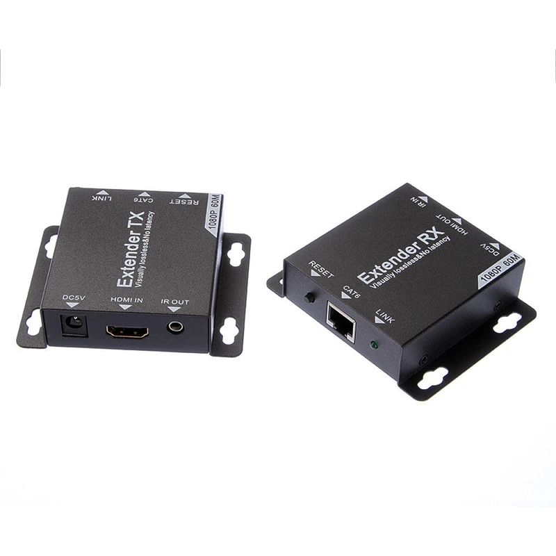 Hdmi удлинитель Tx+ Rx 1080P до 60 м по Cat6/7 Utp Ethernet Rj45 кабель ИК-контроль(ЕС штекер