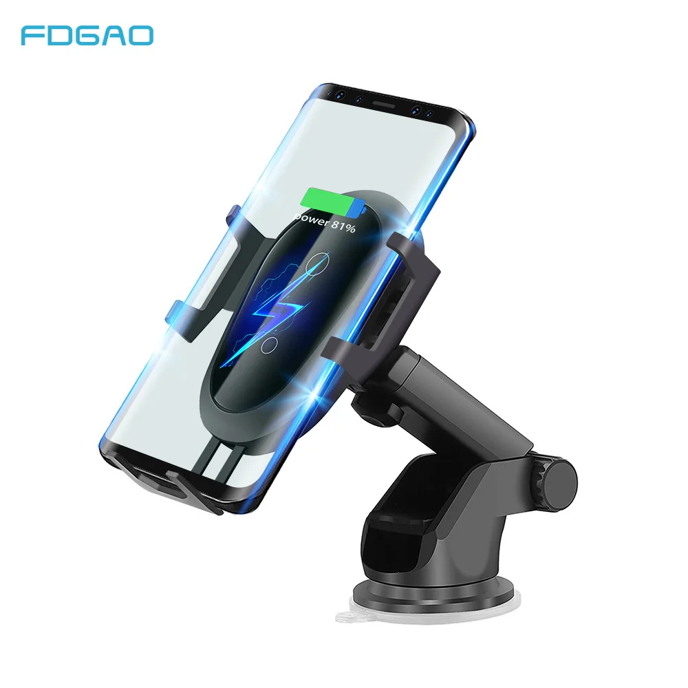 FDGAO Qi Wireless Car Charger For iPhone XS Max X XR 8 10W Fast Car Wireless Charging Holder For Xiaomi Mi 9 Samsung S10 S9 S8