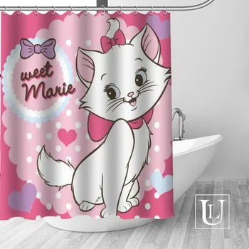 

Hot New Eco-friendly cat cartoon Shower Curtain Custom Bathroom Curtain modern Polyester Fabric Thick Waterproof Mildew