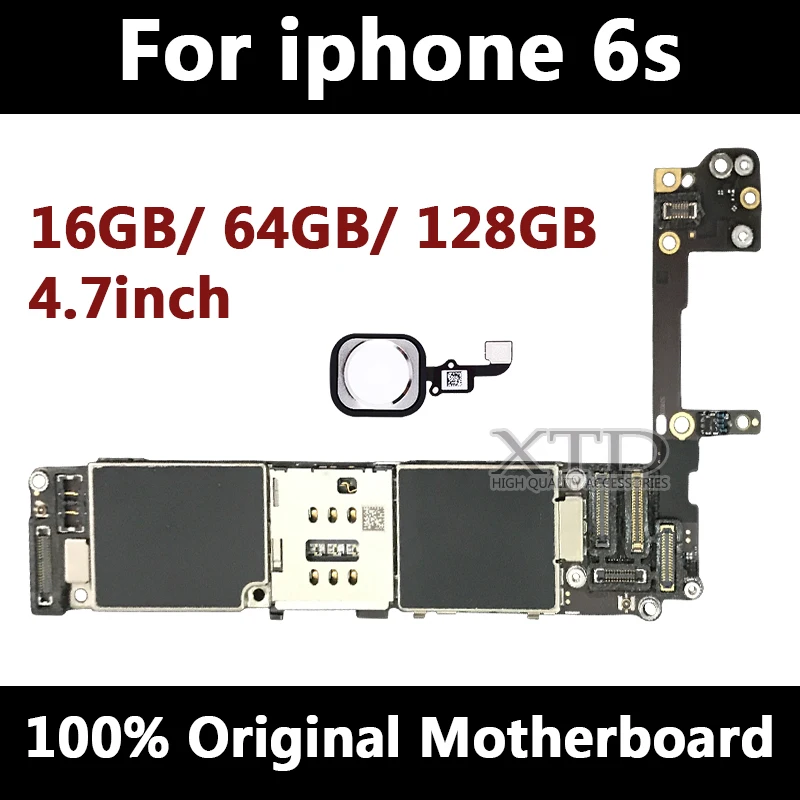 For iPhone 6s Motherboard With Touch ID Original Unlocked Logic Boards For iPhone6s Mainboard 4.7 inch 16g/64g/128g