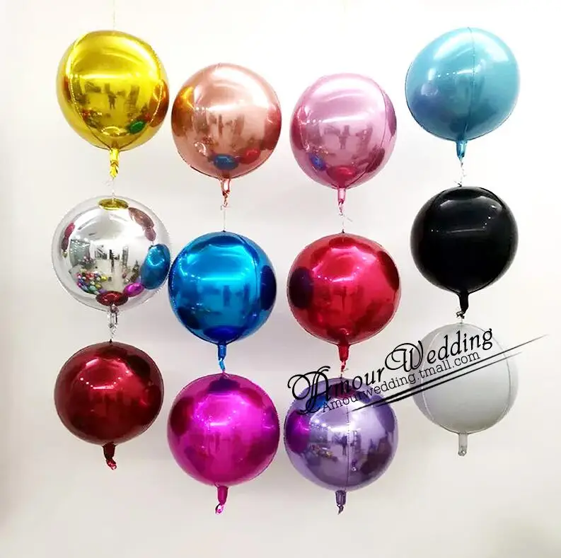 

1pc 22 inch Gold Silver 4D Round Foil Balloons Anniversaire Wedding Birthday Party Decoration Helium Inflatable Baloons Globos