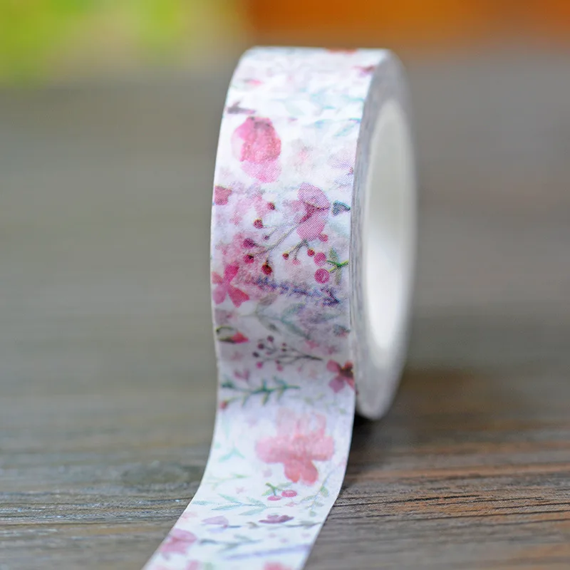 1.5CM Wide Washi Tape Flower Scrapbooking Decorative Adhesive Tape