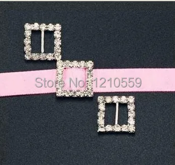 

10 Pieces Wholesale Square Silver Clear Crystal Rhinestone Buckle Inner Bar 10mm