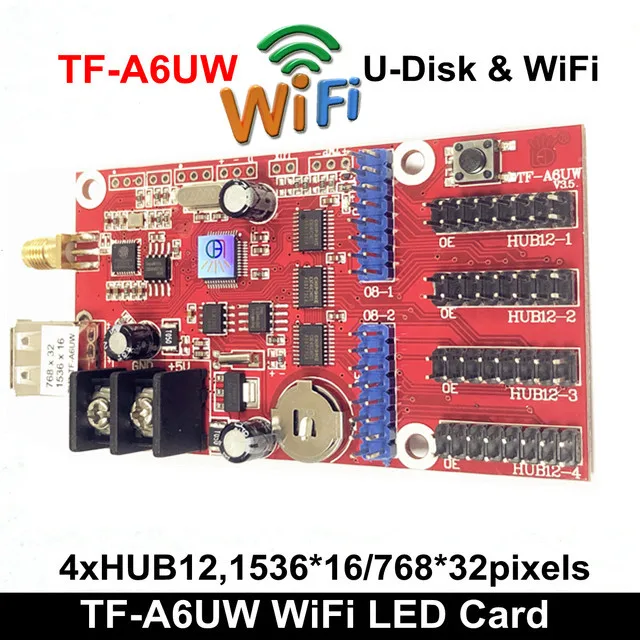 

TF-A6UW Control Card Wireless Wifi Controller Supports LED Modules such as LED DIY Advertising Board P5 P7.62 P10