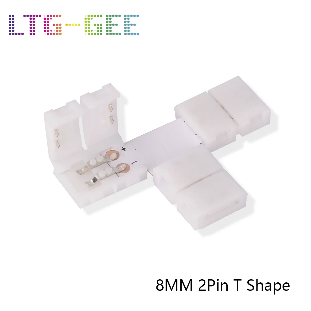 

LTG-GEE 5PCS Free Soldering LED Connector 2PIN 4PIN 5PIN T Shape Corner connector for 8mm&10mm LED Strip Light RGB RGBW RGBWW
