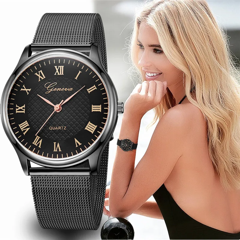 

2018 Fashion women Ladies watches geneva Ladies Girls Unisex Stainless Steel Luxury Quartz Wrist Watch zegarki damskie F80
