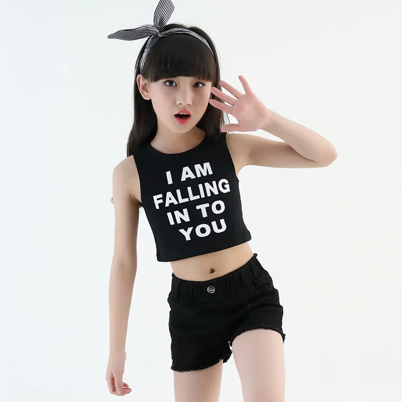 

Kids Letter Crop Tank Tops Two Pieces Set For Girls Summer Style Teenage Girl Hip Hop Clothing 10 12 14 16 18 Years