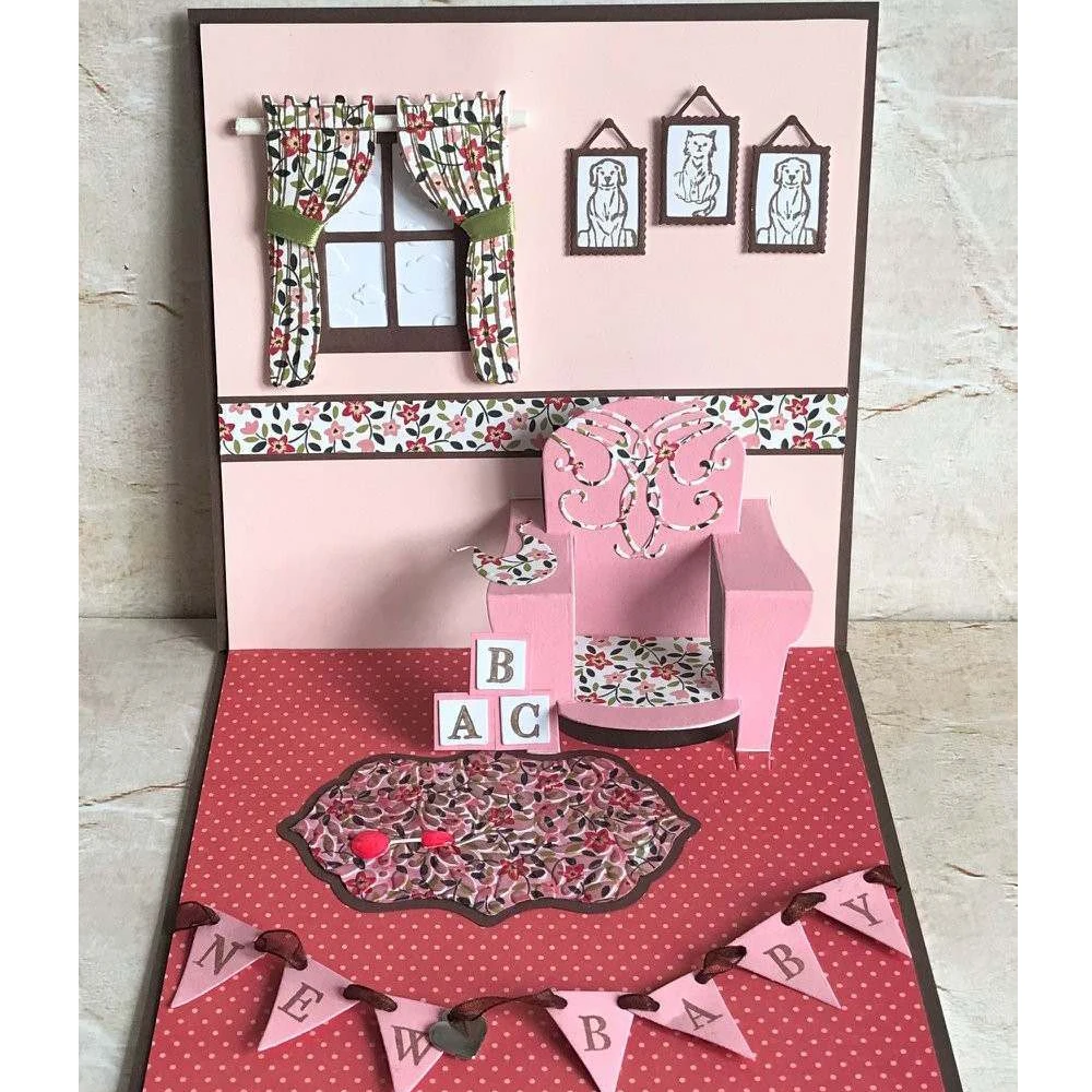 

Furnitures Windows Shape Metal Cutting Dies Stencil Scrapbook Album Embossing For Gift Card Making Handcraft Decor