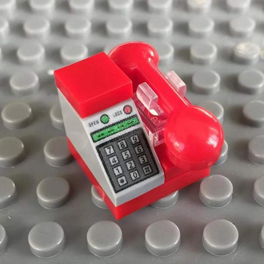 5Pcsset Home Office City MOC Accessories Landline Telephone Fixed Telephone Building Blocks Bricks LegoINGlys DIY Kids Toys (2)