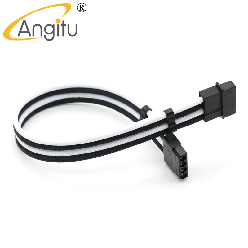 

4mm PET Sleeve Mix Sleeved Molex 4Pin Male to Female Power Extension Cable With 2pcs Cable Comb