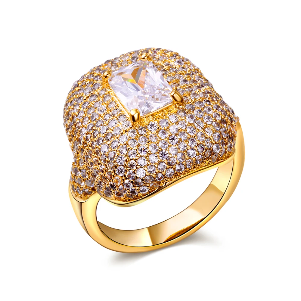 New Jewelry Design White stone Wedding Party Ring Gold