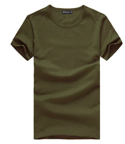 Пионерский лагерь новая Однотонная футболка мужская брендовая одежда мужская футболка наивысшего качества хлопок мягкая футболка для мужчин размера плюс 4XL - Цвет: Army Green