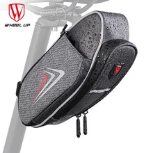 WHEEL UP Reflective Bike Saddle Bag With Water Bottle Pocket Waterproof MTB Bicycle Rear Bags