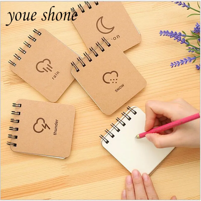 

YOUE SHONE 1PCS Weather forecast series coil portable notebook Creative wind and rain lightning book Korean stationery book