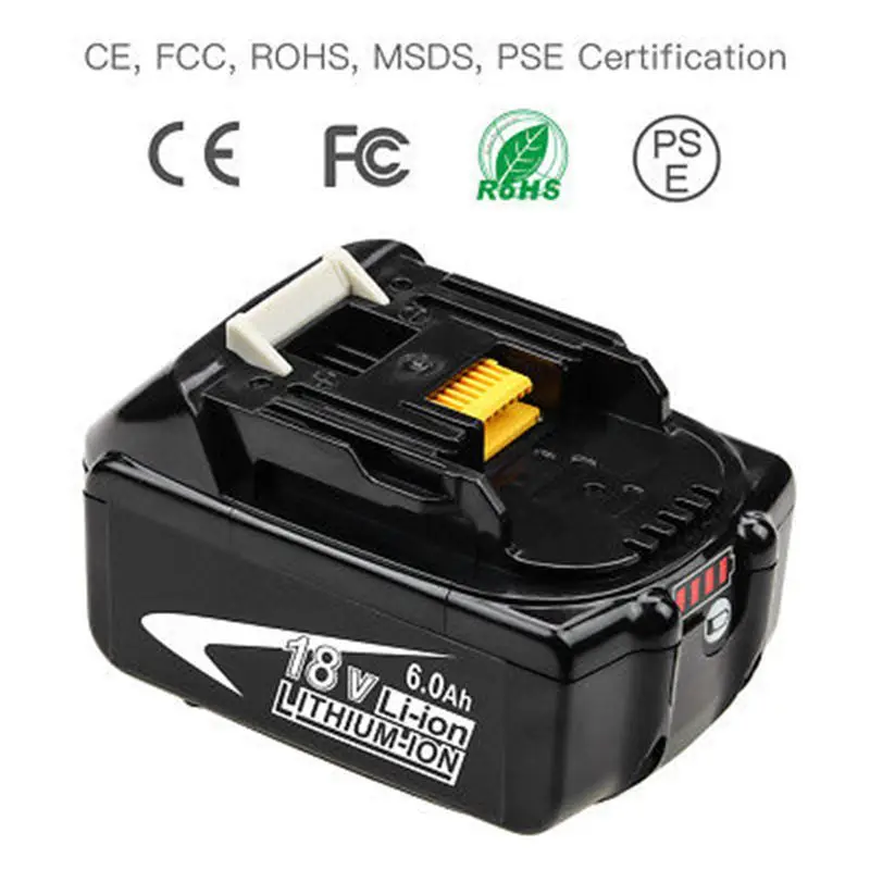 

Cncncool Portable 18V Rechargeable Battery 6AH 6000mAh Li-Ion Battery Replacement Power Tool Battery For MAKITA BL1860