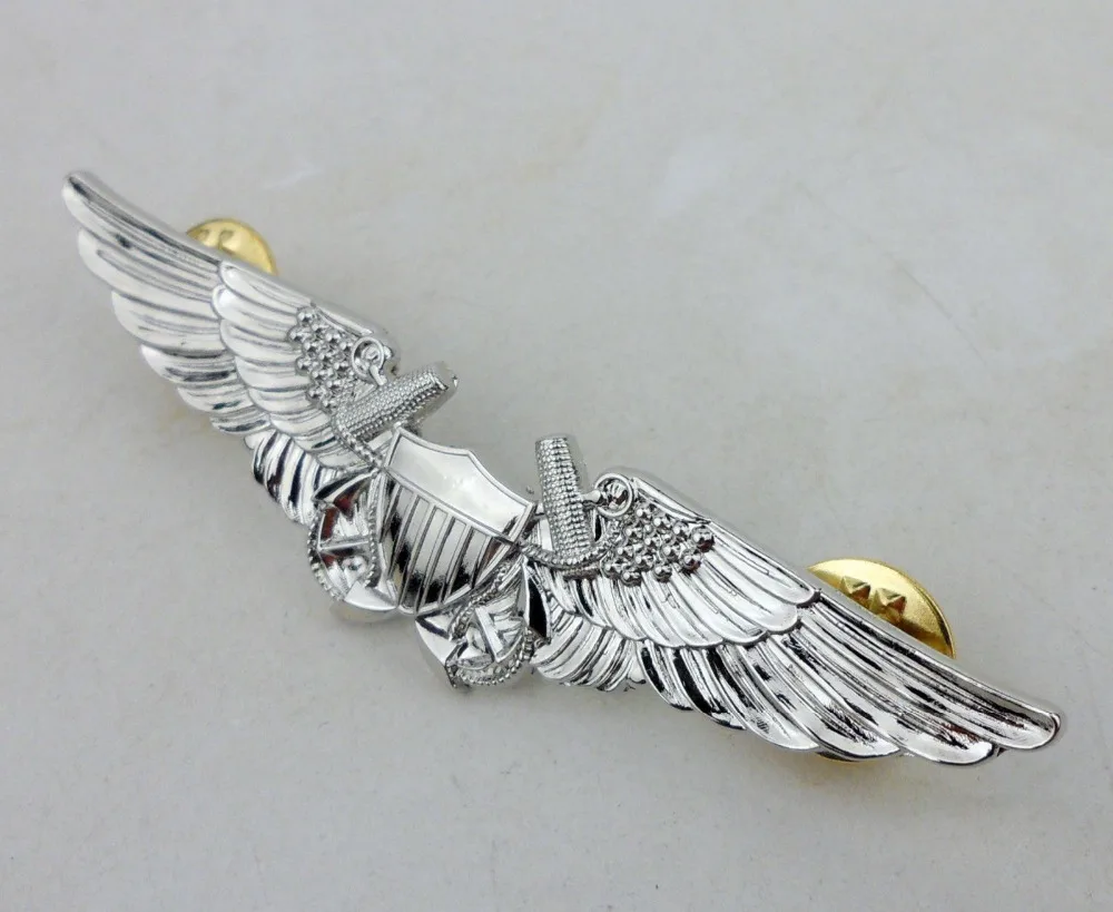 США морской пехоты авиации сотрудник Pilot Wing значок на булавке Insignia серебряные
