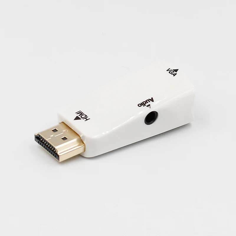 white Basix HDMI в VGA Кабель-адаптер конвертер с аудио кабель мужчин и женщин для ПК ноутбук планшет поддержка 1080P HDTV адаптер - Цвет: white