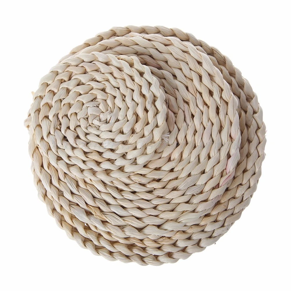 

Round Place Mat Pad Straw Weave Placemat Kitchen Cup Tablemat Heat Insulation JUN20 Dropship