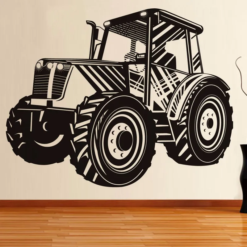 Driving-Tractor-Transport-Cars-Wall-Sticker-Vinyl-Removable-Home-Decor-Hollow-Out-Waterproof-Poster-Kids-children