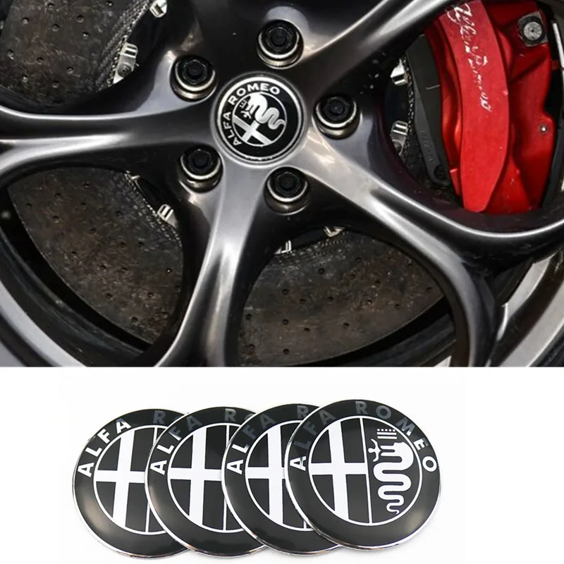 

4pcs Car Wheel Center Hub Caps Cover Rim Sticker Badge Styling For Alfa Romeo Mito 147 156 159 166 Giulietta Spider Car Styling