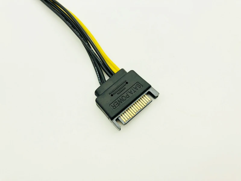 5PCS 20CM SATA-6핀 그래픽 카드 전원 케이블 SATA 15핀-6핀 PCIe PCI-e PCI Express 어댑터 광부 마이닝용 전원 공급 장치