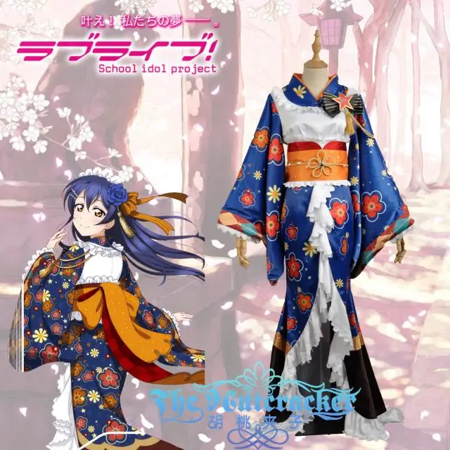 

Anime! Lovelive Sonoda Umi After Awakening Kimono Cosplay Costume top+skirt+belt+headwear Free Shipping