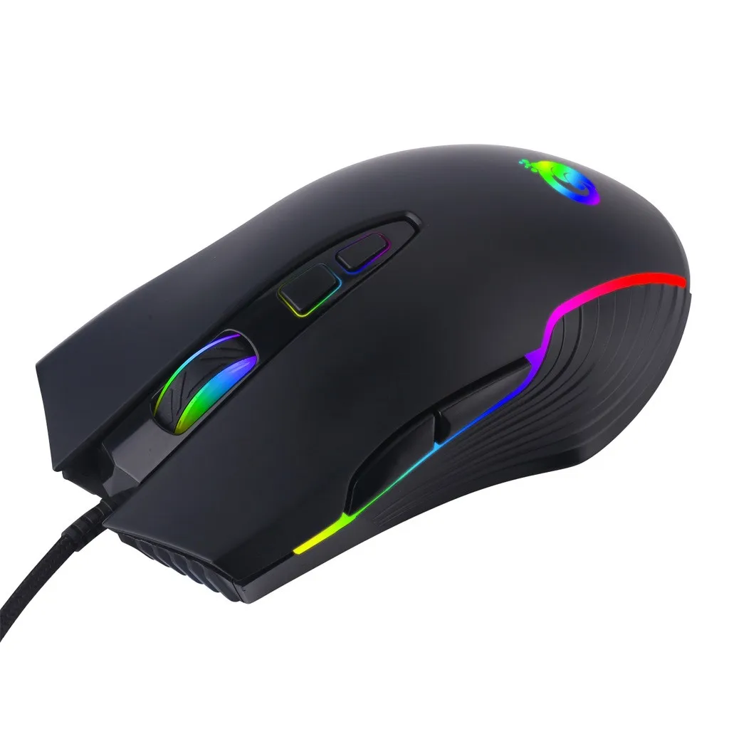 CARPRIE G4 USB Проводная игровая мышь RGB подсветка Marquee макро разрешение Игровые Мыши для ноутбуков игры черный 90703