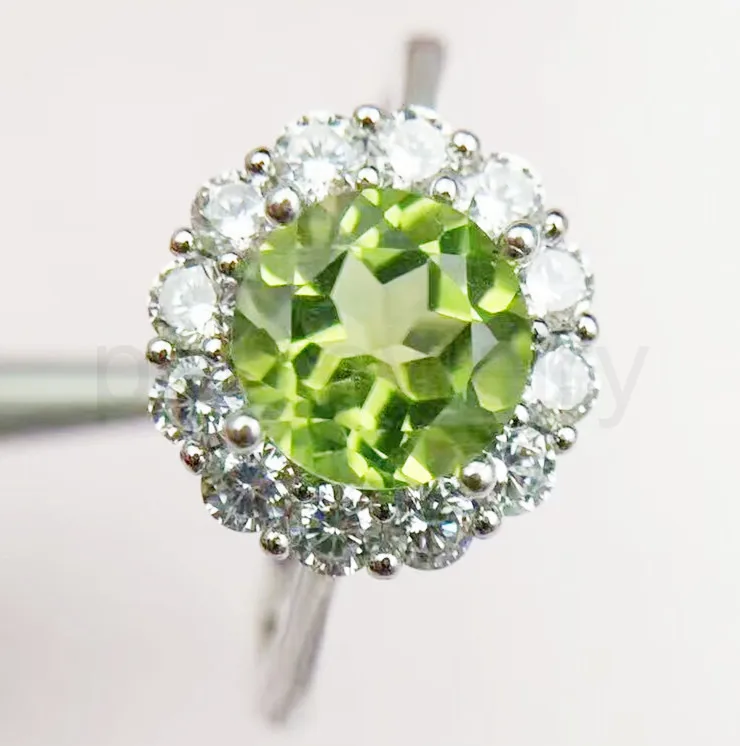 

Natural peridot ring Natural real peridot 925 sterling silver 1.25ct gem Fine gemstone jewelry For women rings