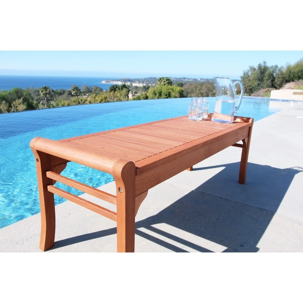 Malibu Eco-friendly 4-foot Backless Outdoor Hardwood Garden Bench V1642 (2)